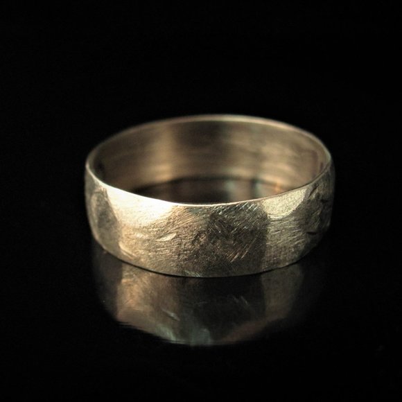 Wedding ring for men. 14k solid white gold ring. - Picture 11 of 12